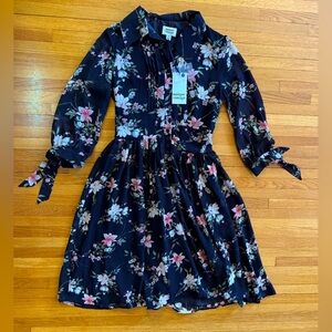 NWT Unique Vintage size 4 floral mid-length dress